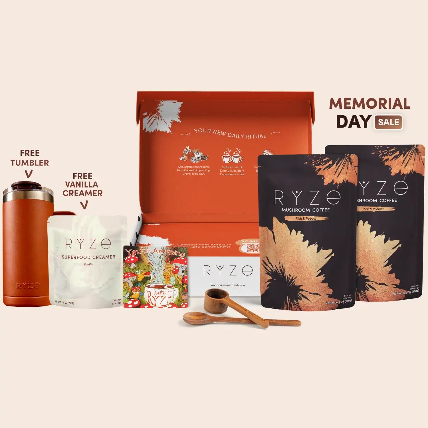 Mushroom Coffee Dark Roast Starter Kit (60 servings) - Workday Focus